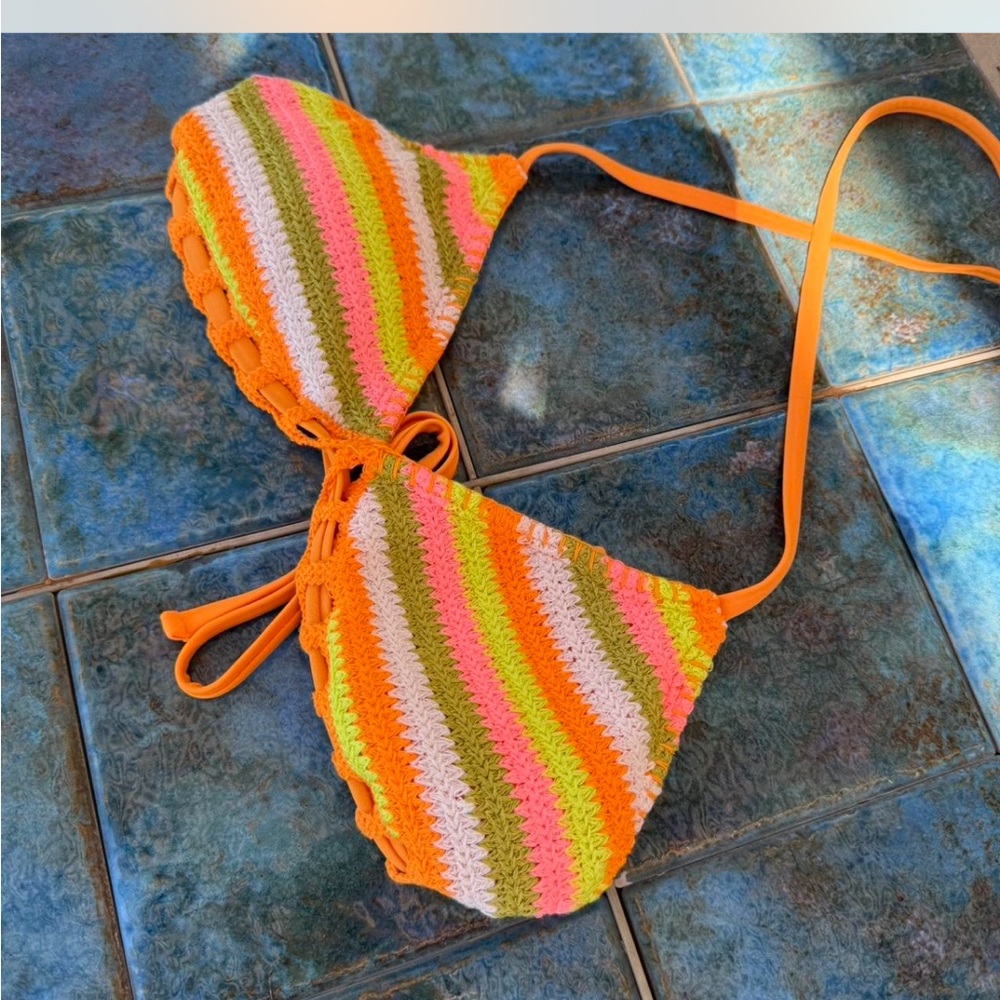 Wild Fable Multicolor Striped Bikini Top
